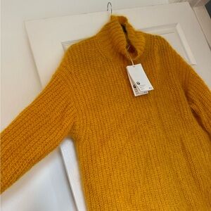 COS 70% Mohair Mustard Neck Sweater